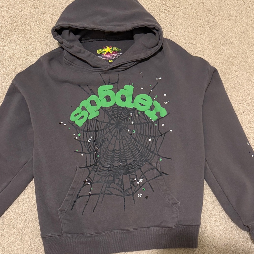 Charcoal Spider Web Hoodie